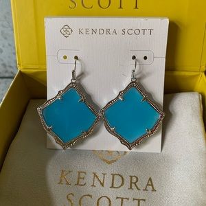 NWT Kendra Scott Kirsten Drop Earrings Blue Aqua